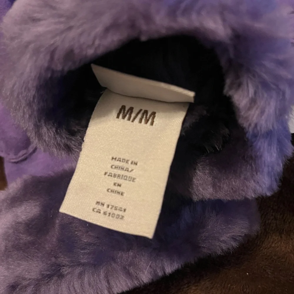 UGG Genuine Shearling Turn Cuff Gloves - PURPLE